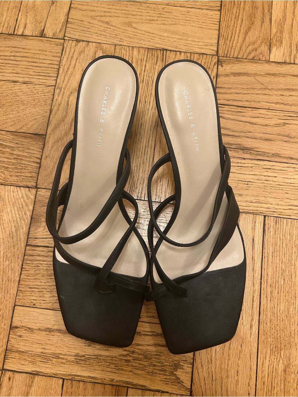 NWT Charles & Keith Strappy Square-Toe Sandals